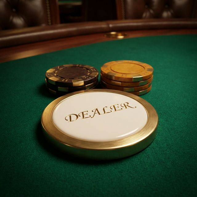 Dealer button with blind chips