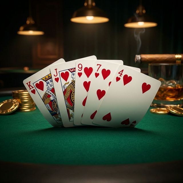 Flush on green felt