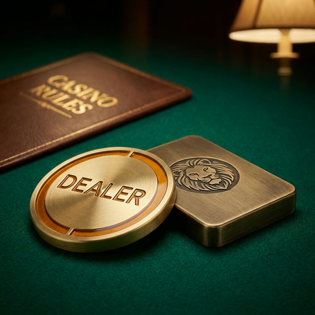 Dealer button on felt