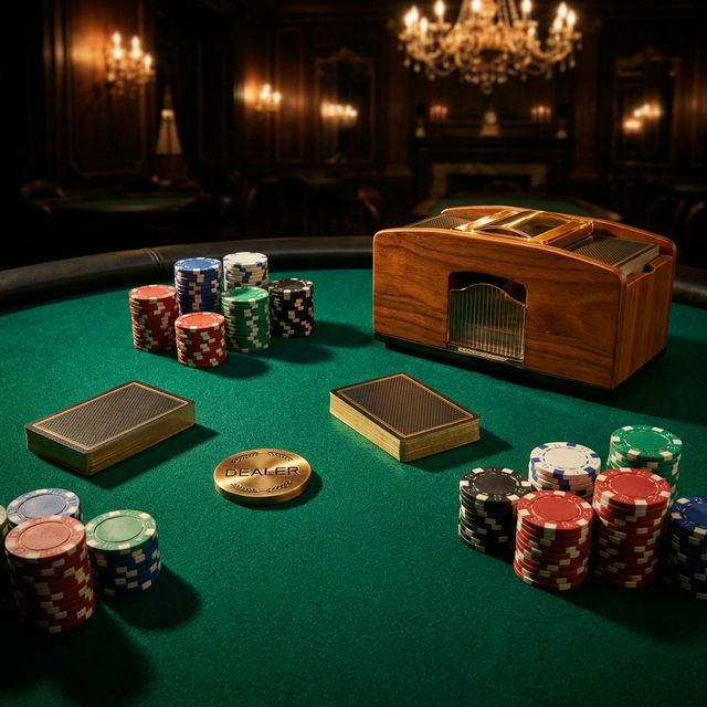 Poker chips and cards